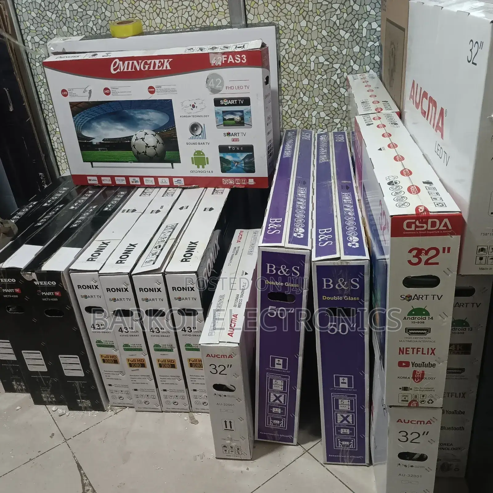 Emingtek Smart Tv 43 Inch Andraid Tv Doubel Gelass 2025 Quality Tv