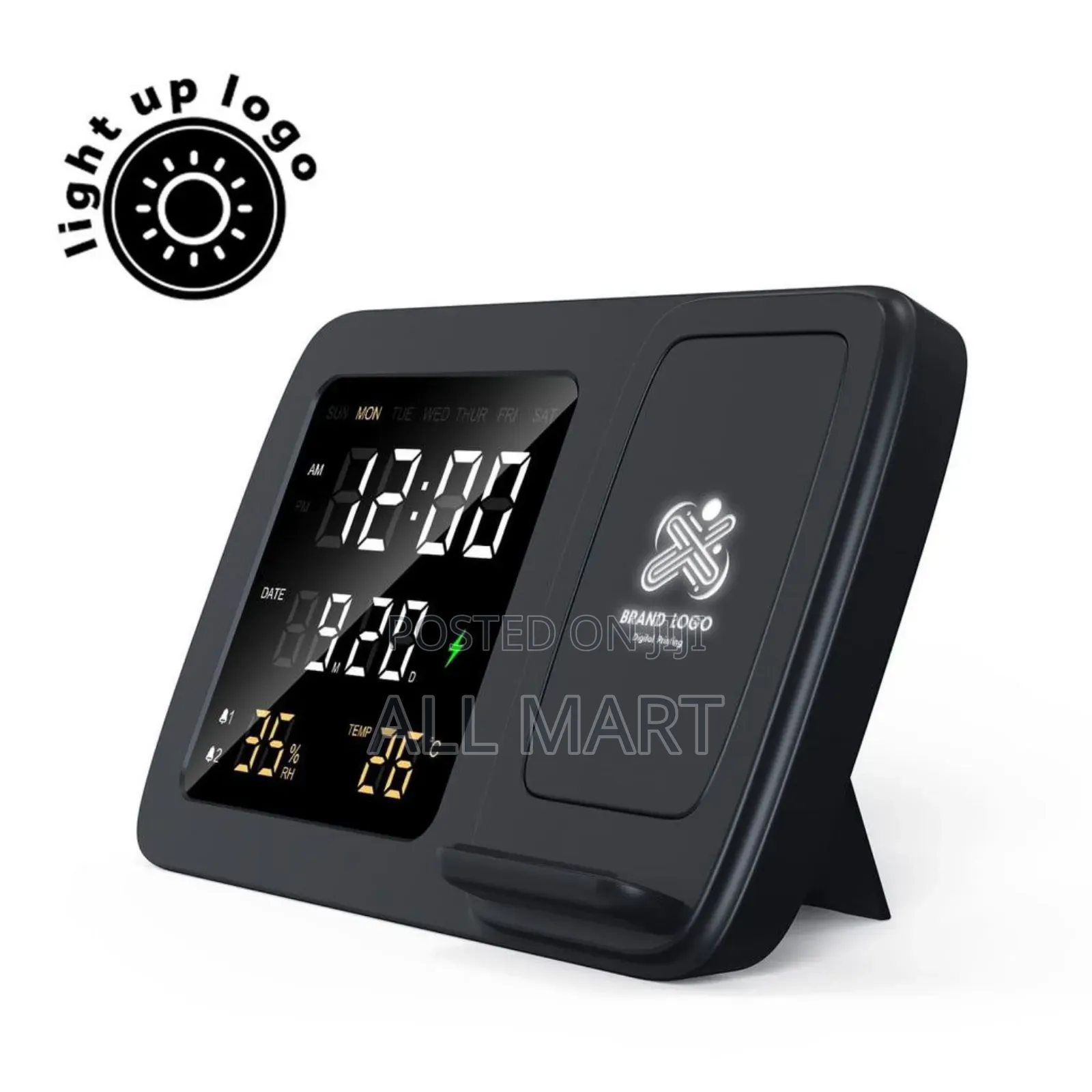 Rise Digital Alarm Clock And Wireless Charger