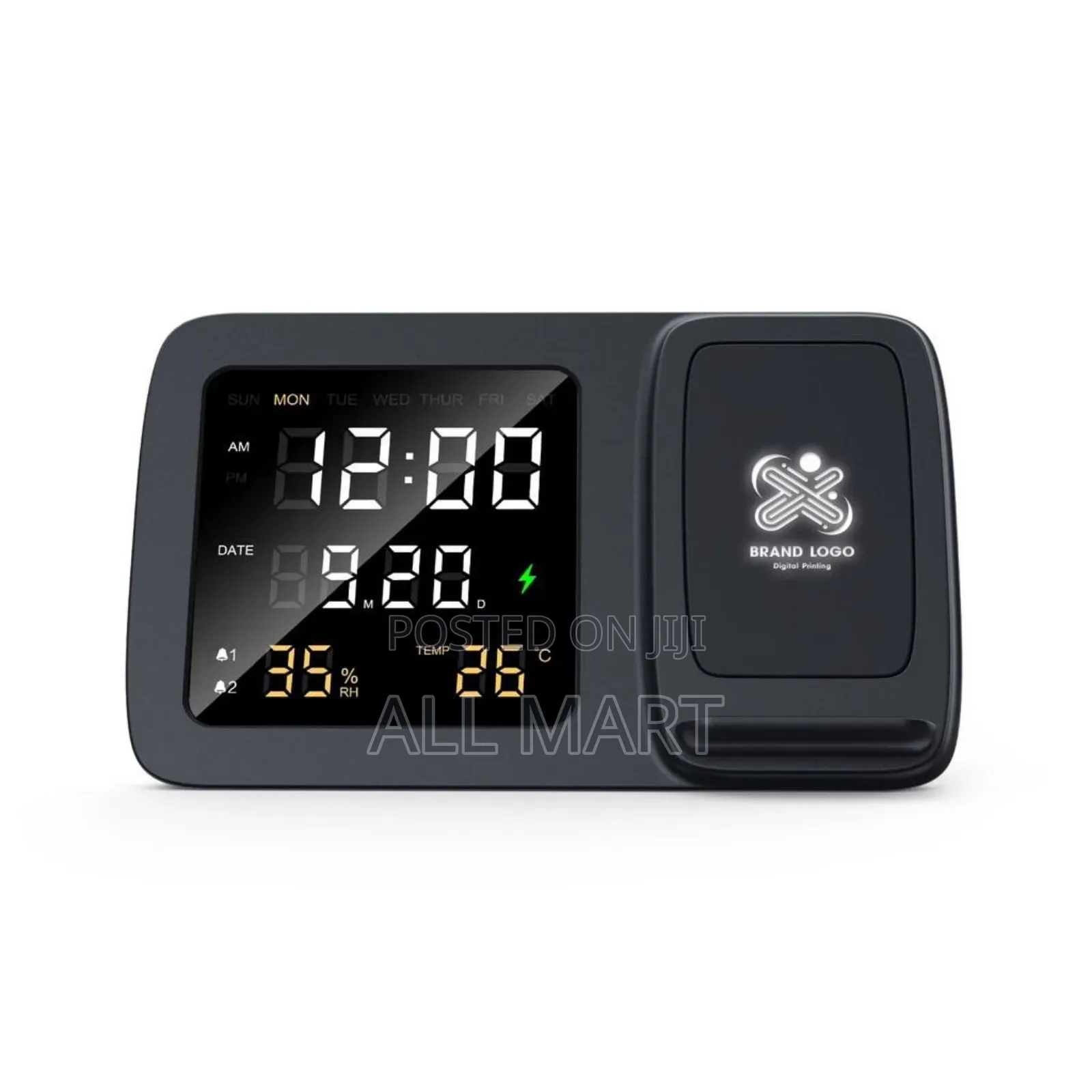 Rise Digital Alarm Clock And Wireless Charger