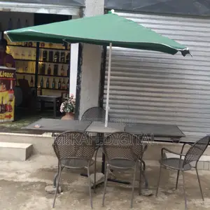 2m Single Layer Green Rectangular Table Umbrella for Cafe'