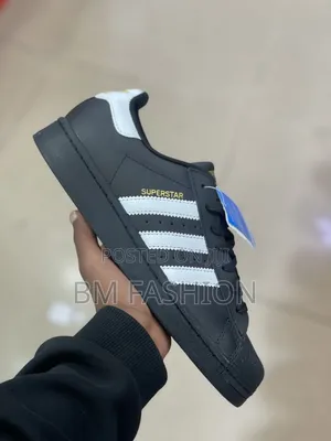 Black Adidas Superstar Low-Top Sneakers, Stylish Casual Shoes
