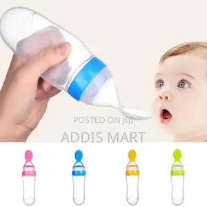 Baby Spoon Feeder - 90ml Silicone Baby Feeding Bottle