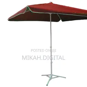 2m Single Layer Red Rectangular Table Umbrella for Cafe'