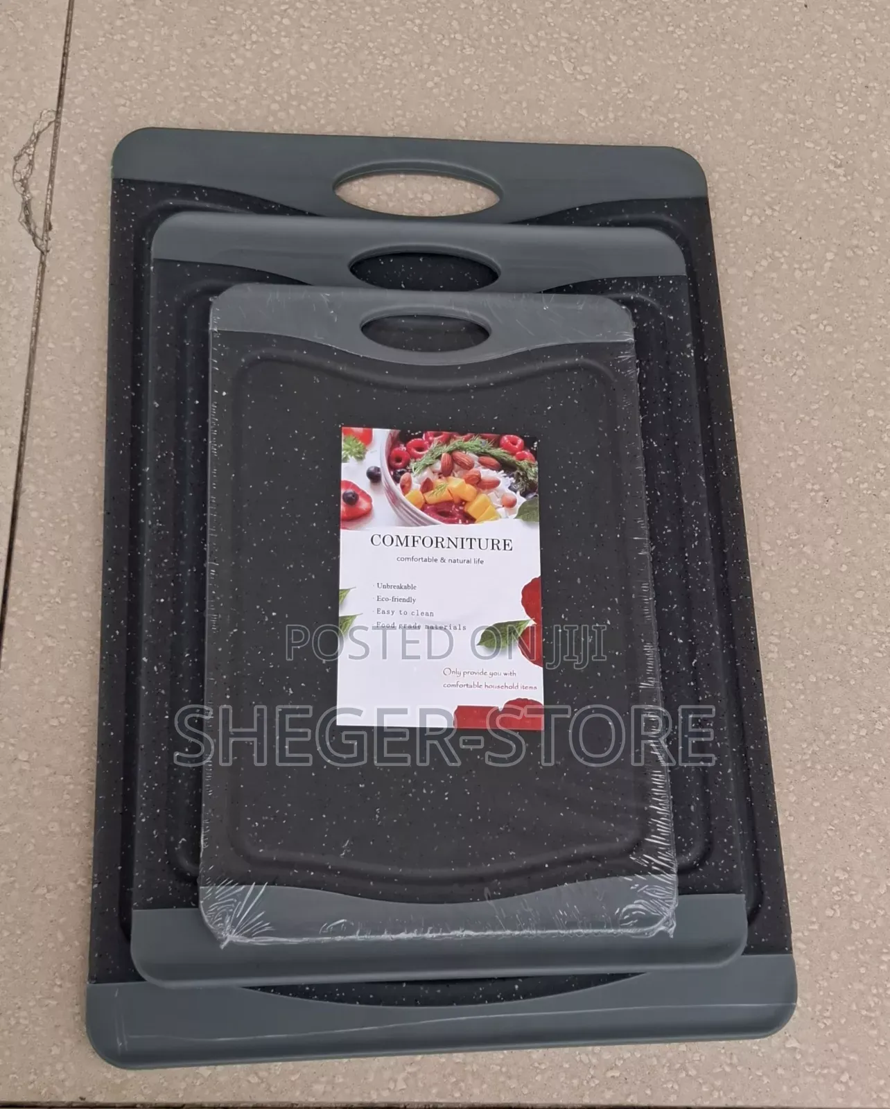 High Quality 3 Pcs Cutting Board ( በከፍተኛ ጥራትና ለጤና ተስማሚ ከሆነ ቁስ የተመረተ)