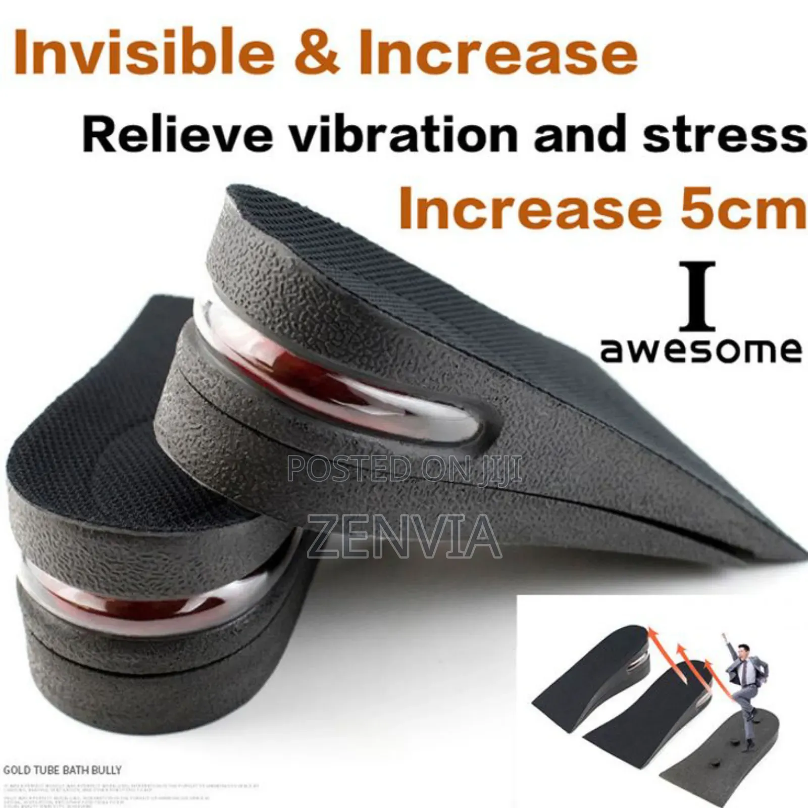 Height Increase Insoles With Air Cushion Heel / Free Delivery/
