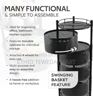5 Layer Movable Kitchen Storage Rack
የአትክልትና የፍራፍሬ ማስቀመጫ 5 ደረጃ ያለዉ