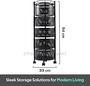 5 Layer Movable Kitchen Storage Rack
የአትክልትና የፍራፍሬ ማስቀመጫ 5 ደረጃ ያለዉ