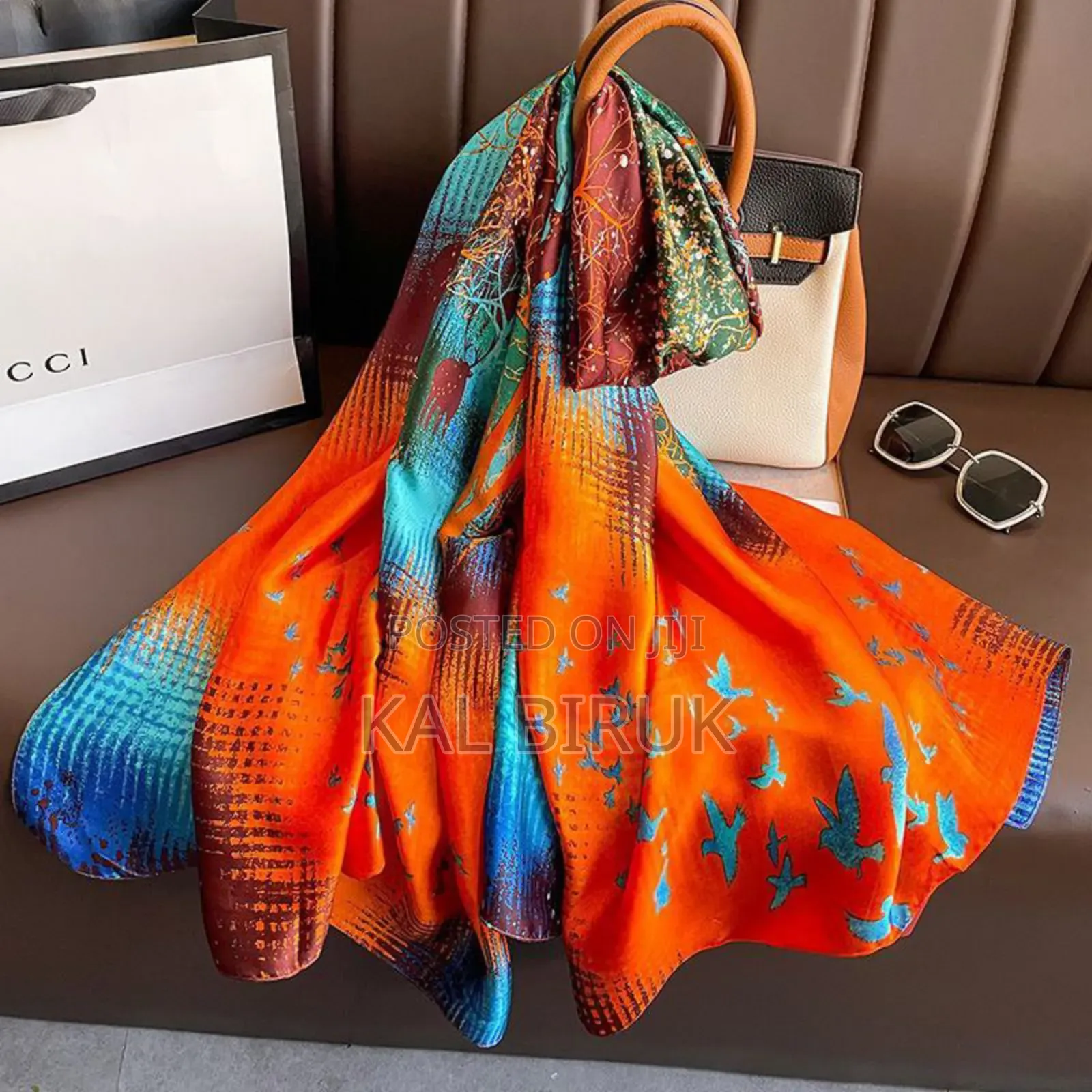 Long Patterned Scarf or Shawl