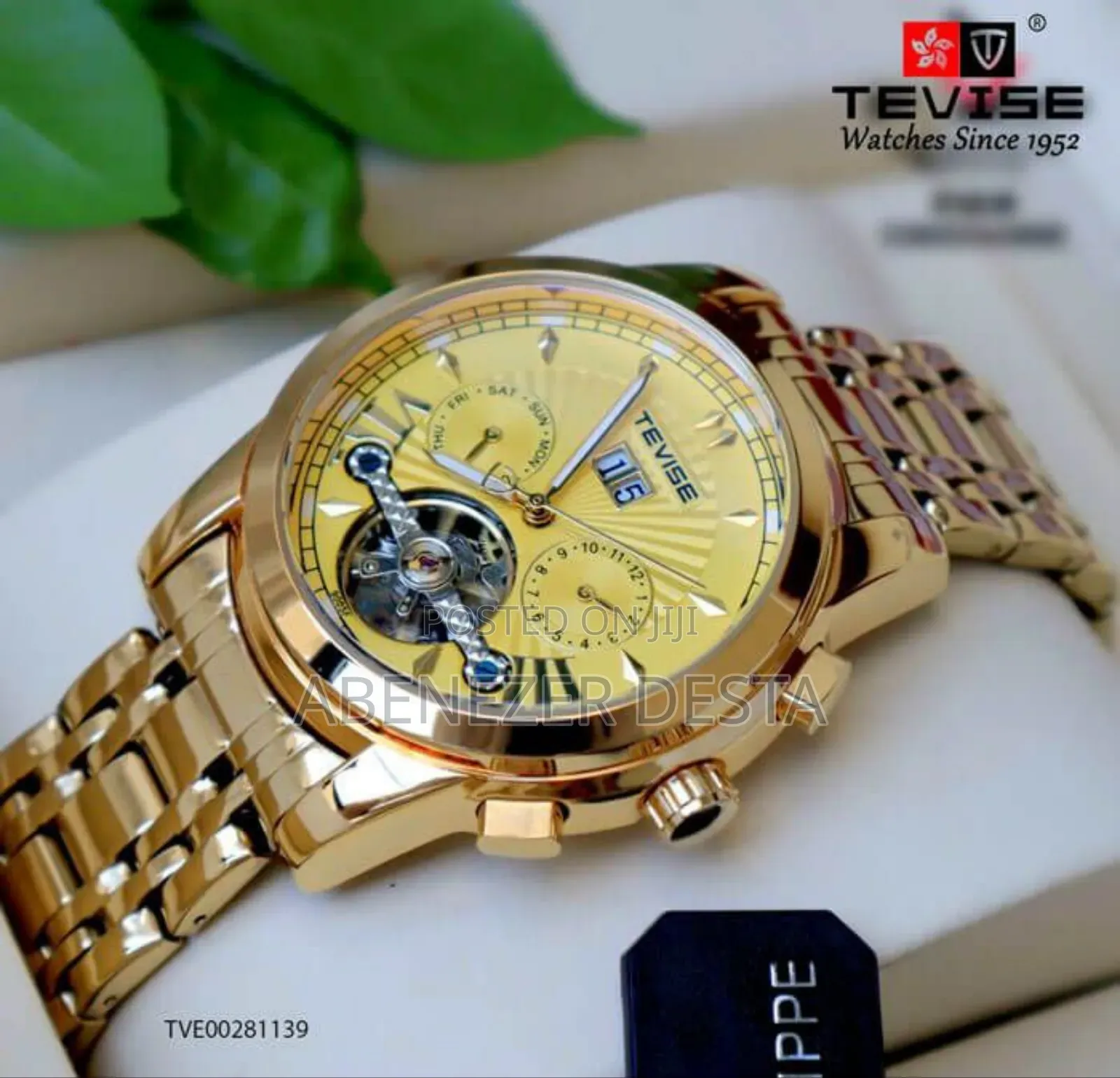 Tevise Full Gold Luxury Automatic Mechanical Men's Watch