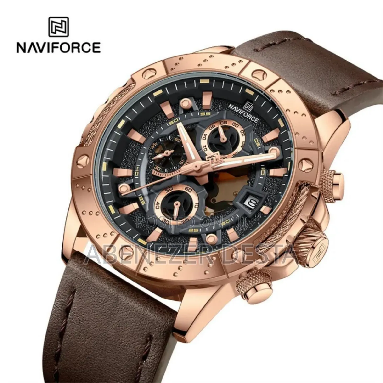 Naviforce Nf8055 Men Watch Luxury Brand Quartz Watches Genuine Leather