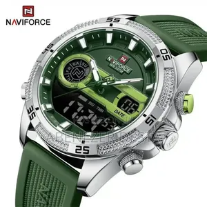 #Navi Force Unique Square Large Dial Sport Quartz Silicon Band Wrist