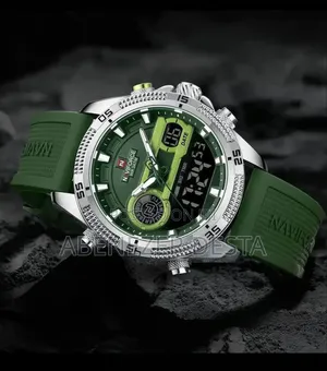 #Navi Force Unique Square Large Dial Sport Quartz Silicon Band Wrist