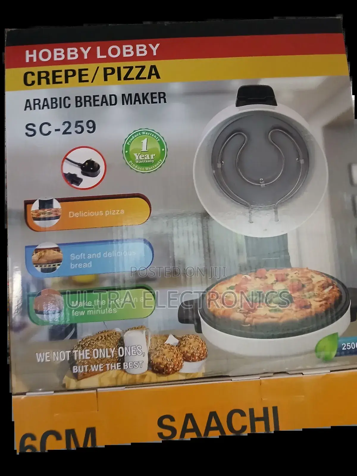 Hobby Lobby Crepe/Pizza Arabic Bread Maker Sc-259 42 Cm Diameter