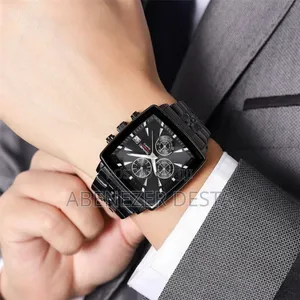Stainless Steel Skmei Men's Quartz Chronograph With a Square Black
