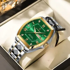 Green Poedagar Luxury Stainless Steel Men's Quartz Watch