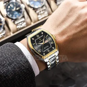 Silver by Black Poedagar Luxury Stainless Steel Men's Quartz Watch