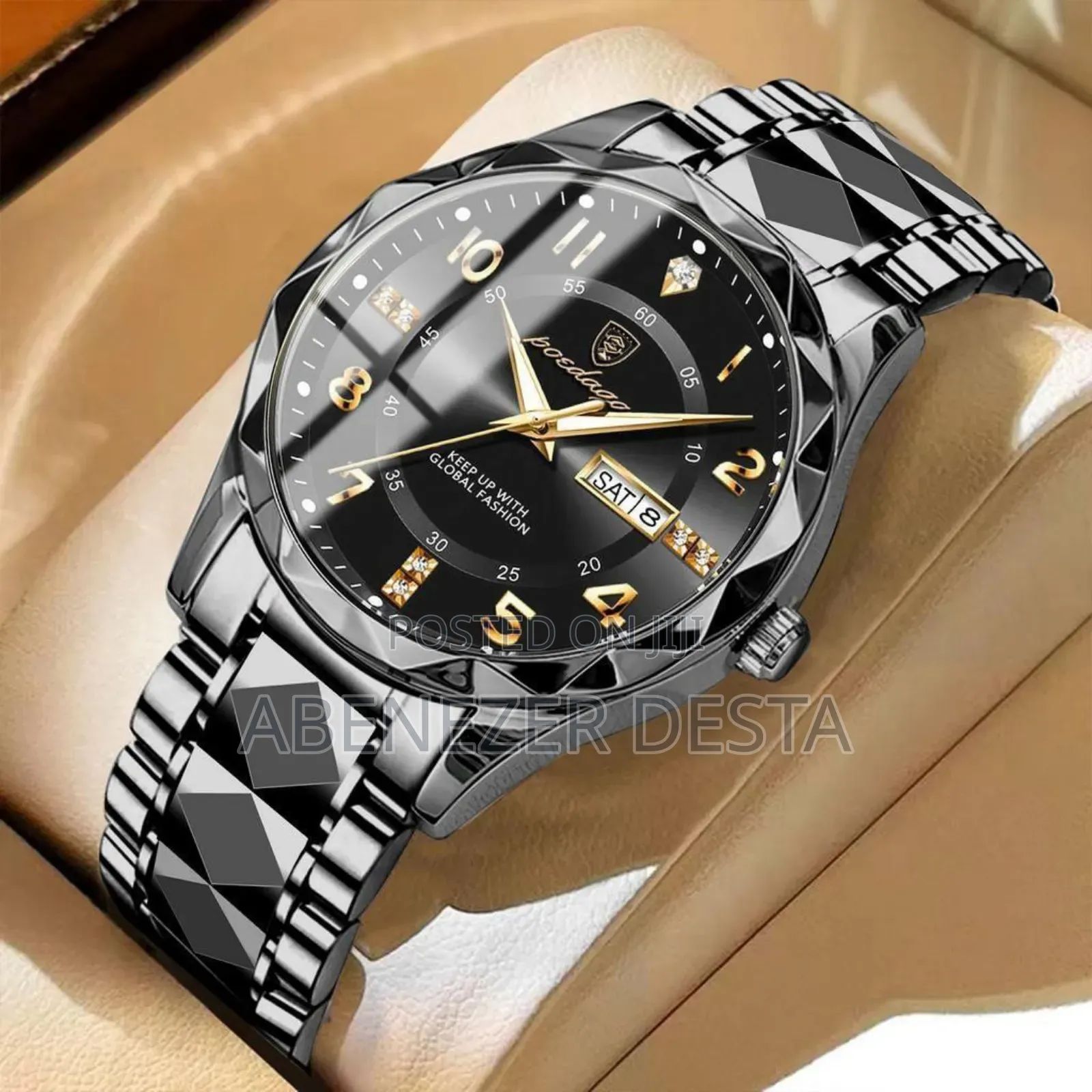 Full Black Poedagar Luxury Men's Quartz Wristwatch.