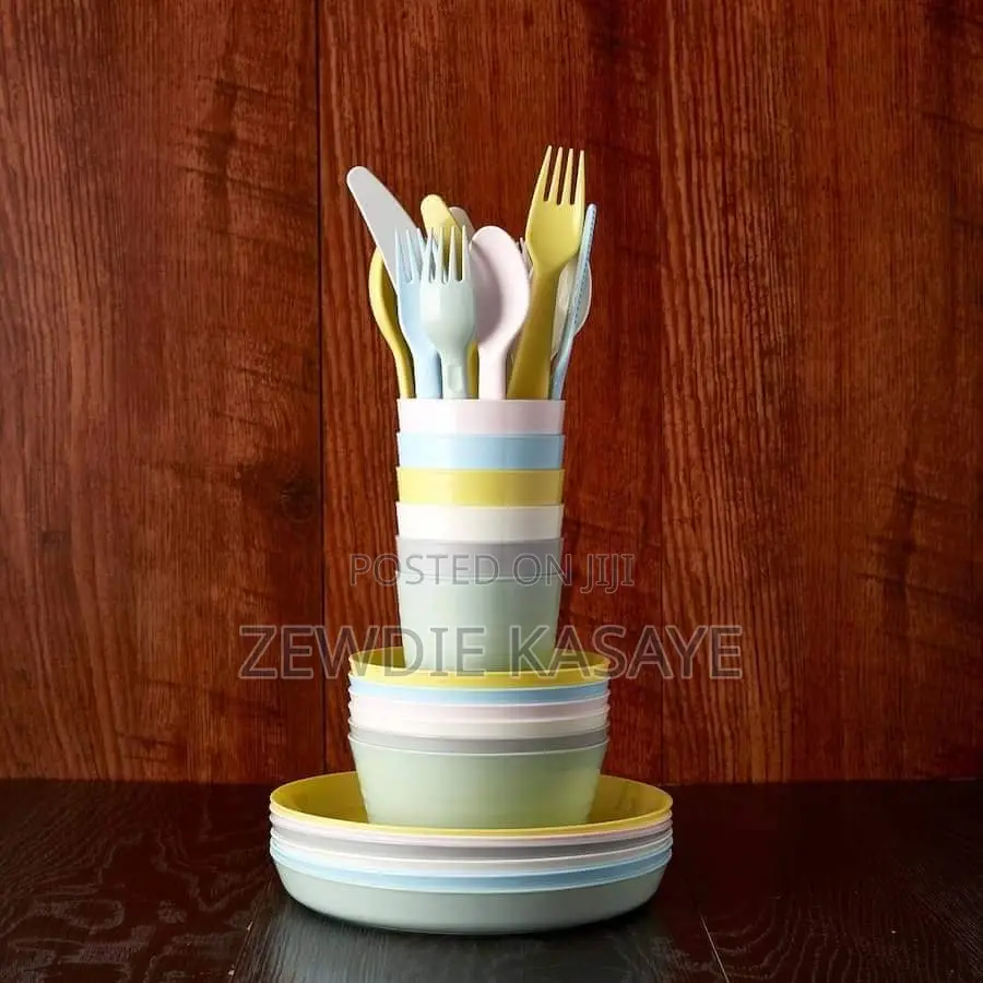 Ikea Kids Tableware Set 6bowls, 6plates, 6cups and 18piece Cutlery