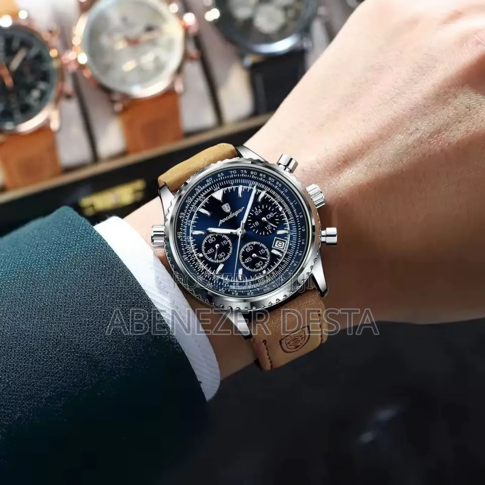 Poedagar Luxury Wristwatch for Man Waterproof Luminous Chronograph