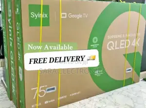 ♧Syinix 75" Qled Smart Google Tv 10year Real Warranty
