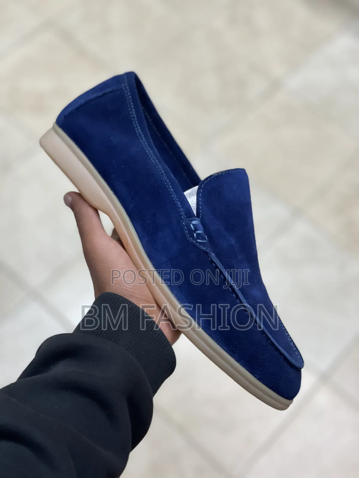 Men's Blue Suede Loafers With Free Delivery [On Holiday Sale]