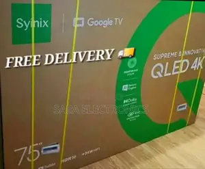 Syinix 75" Qled Smart Google Tv New 2025  Free Delivery 10 Years War