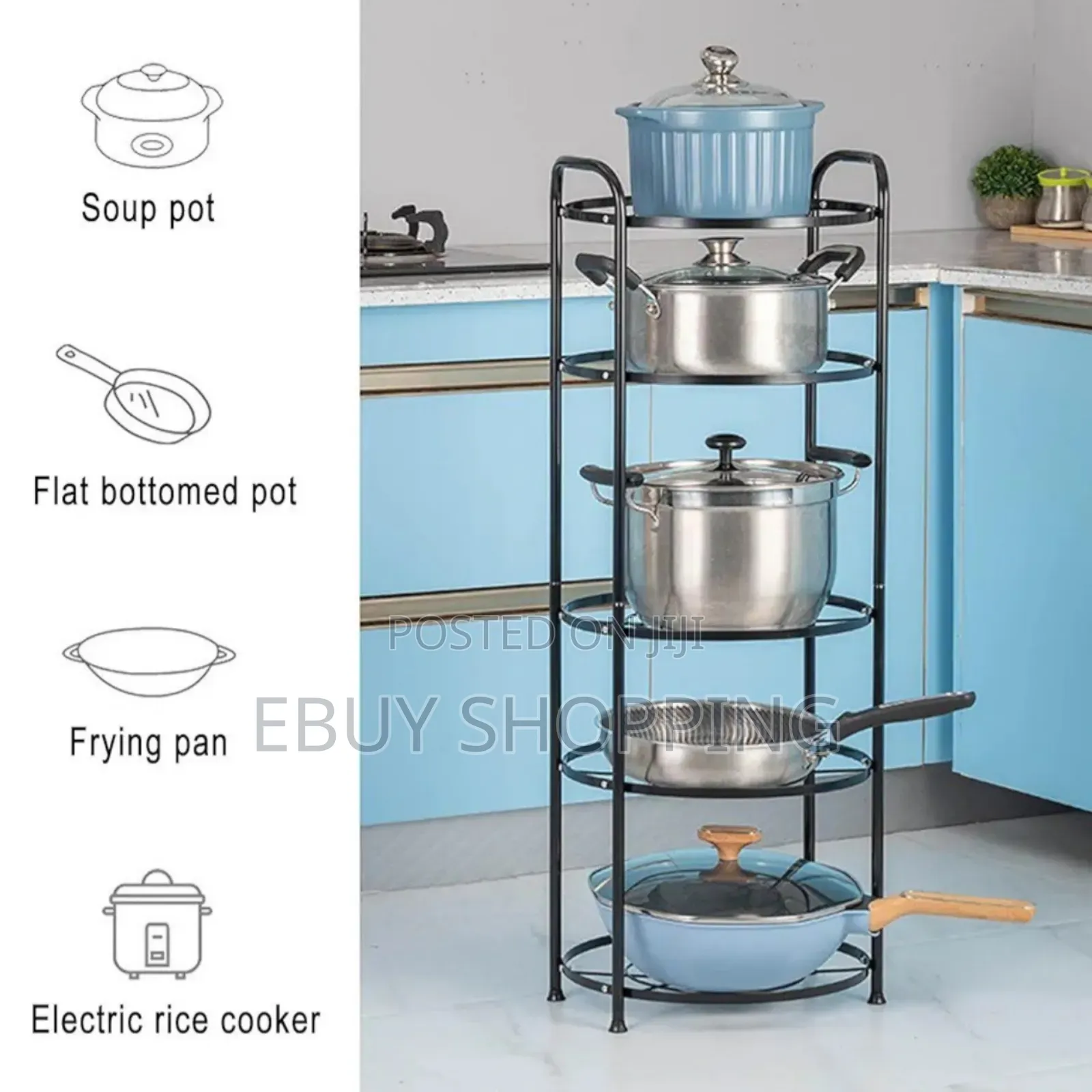 All-Steel 5-Shelf Pan Pot Organizer Rack