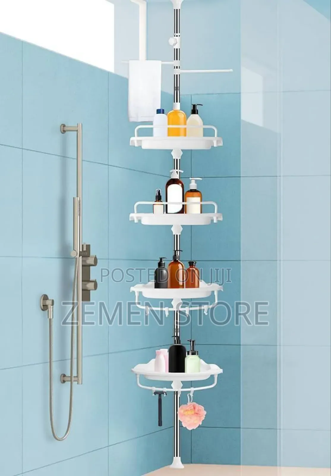 Adjustable 4-tier Bathroom Corner Shelf - Space Saver