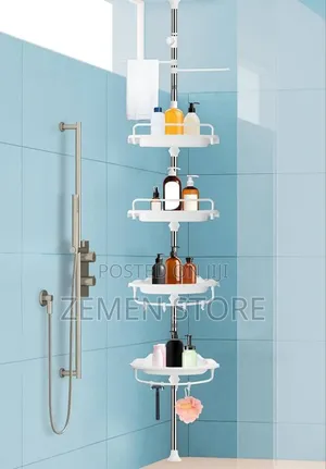Adjustable 4-tier Bathroom Corner Shelf - Space Saver