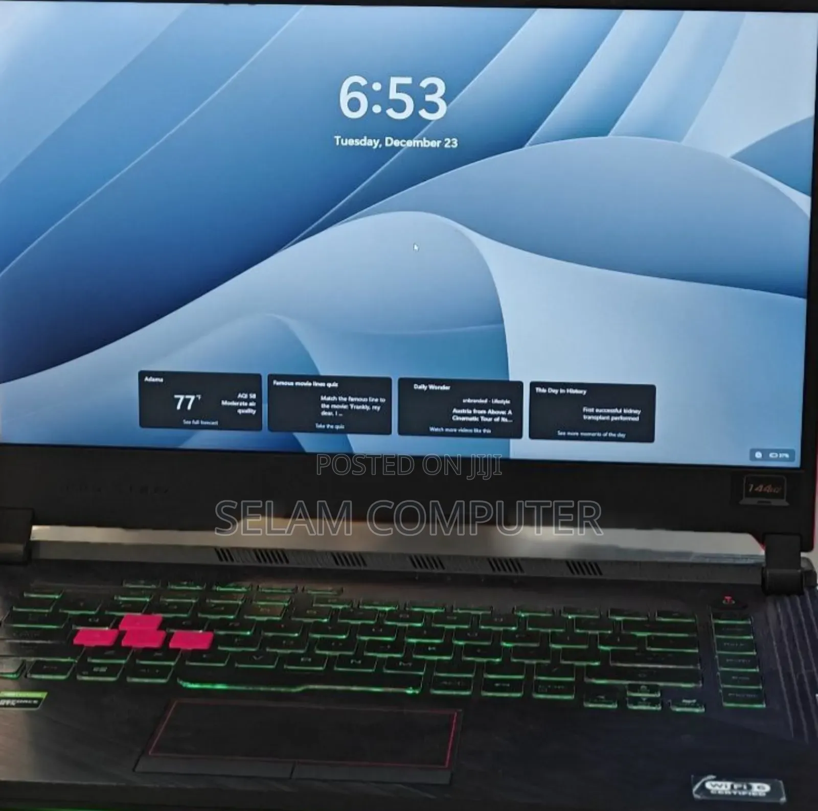 New Laptop Asus ROG Strix G15 32GB Intel Core I7 SSD 512GB