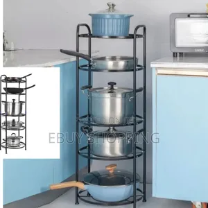 5-tier Mobile Storage Rack For Pots And Pans