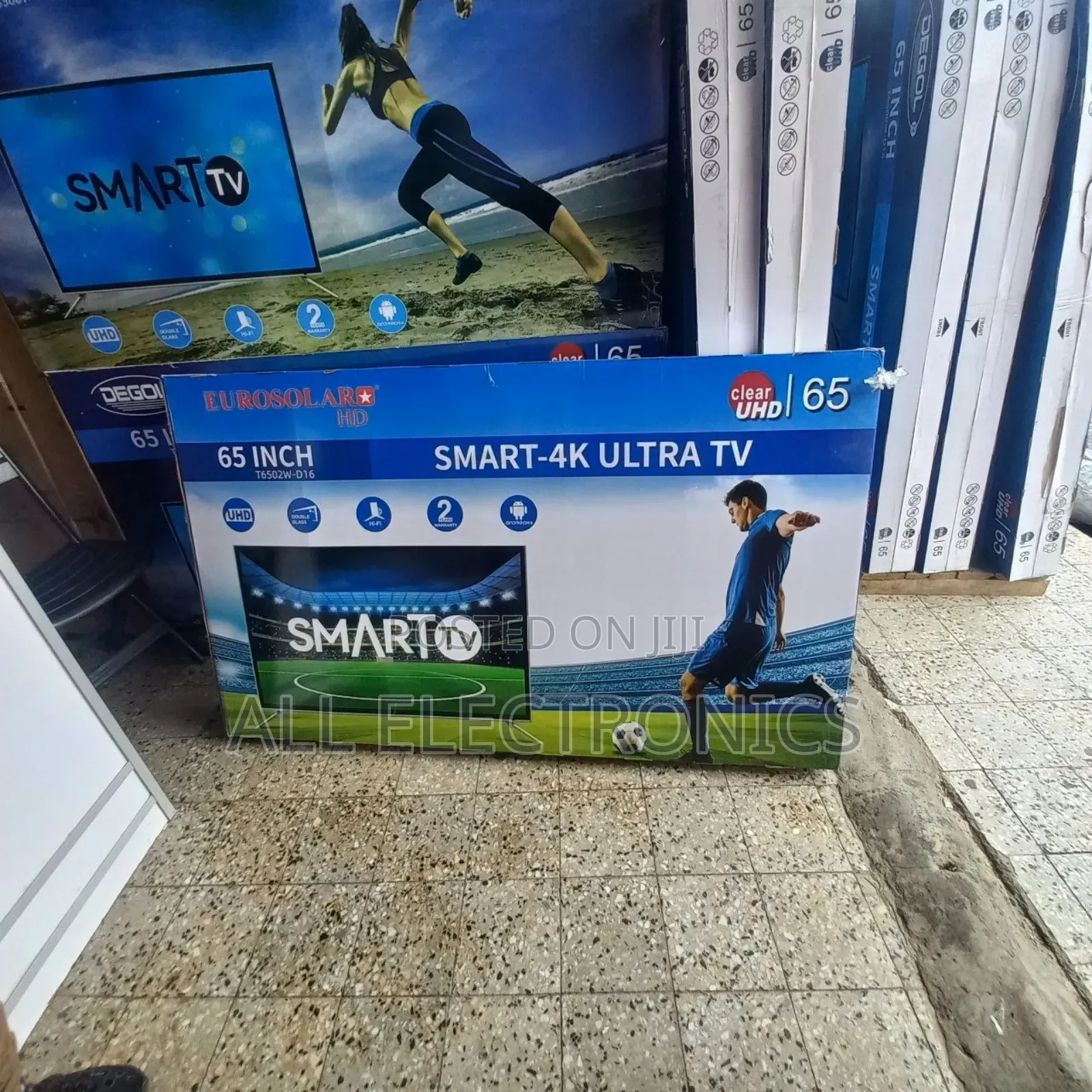 Eurosolar 65inch Double Glass Tv