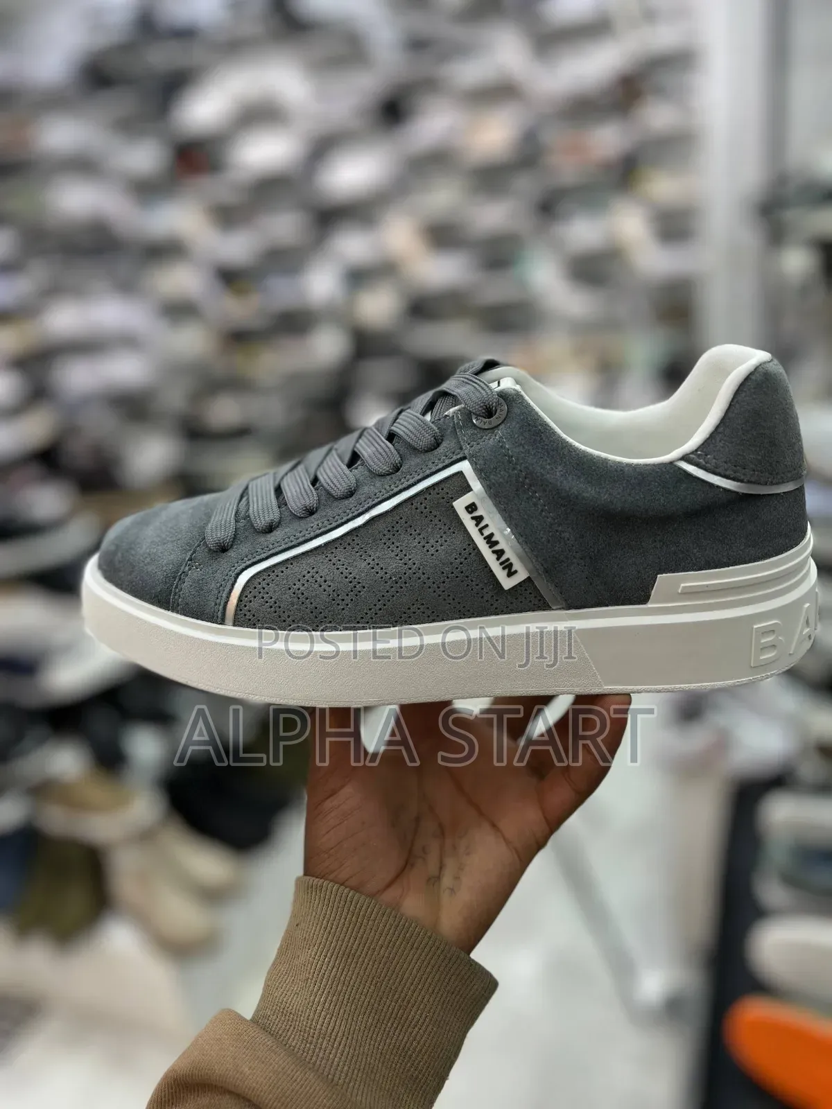 Balmain Gray Color High Master Quality Flat Shoes for You