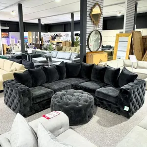 Black L Shaped Sofa With Out Tabel