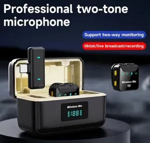 Wireless Lavalier Microphone With Charging Case, Noise Cancelling