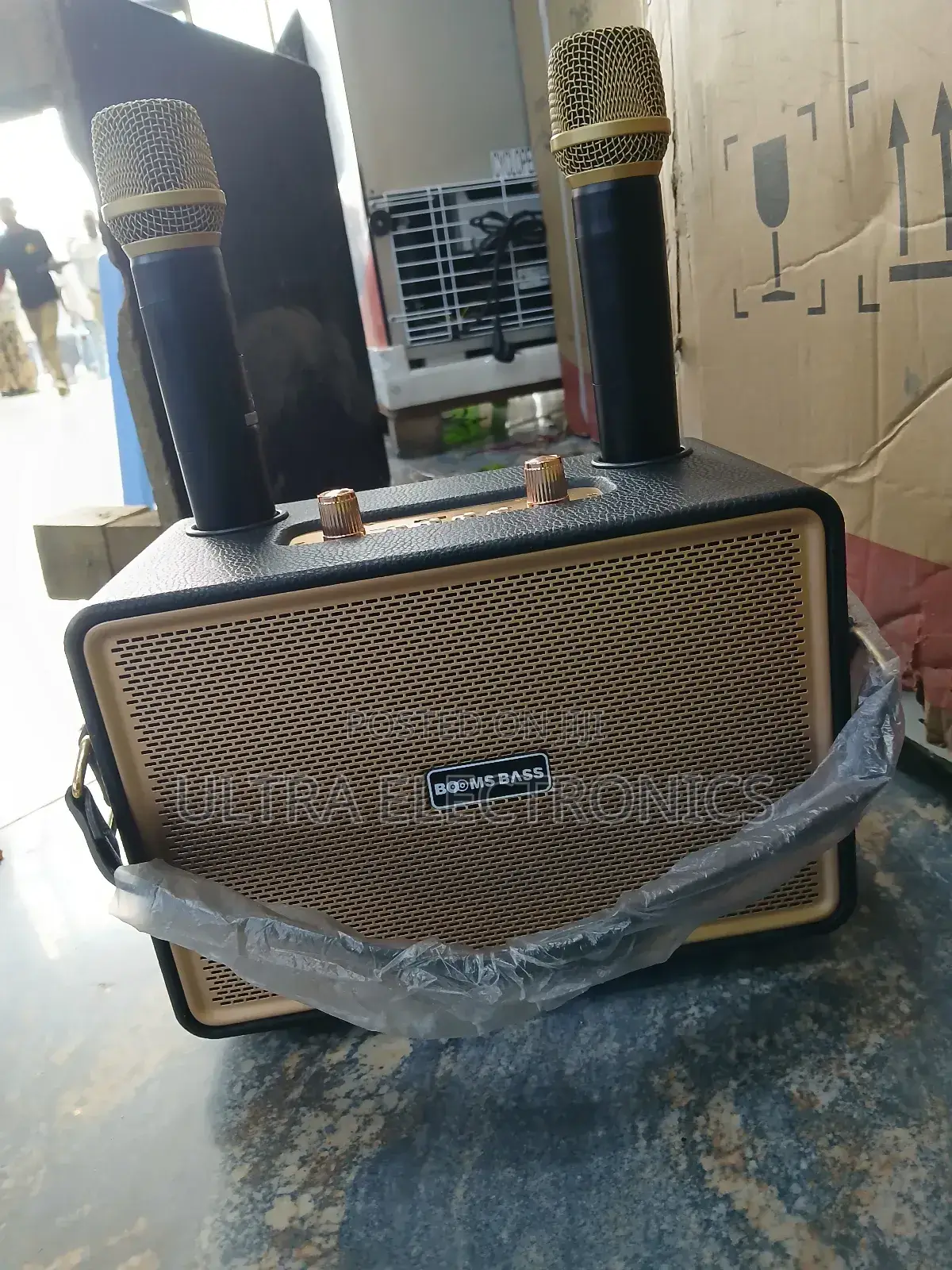 Booms Bass M4202+Portable Bluetooth Karaoke Speaker With Dual Wireless