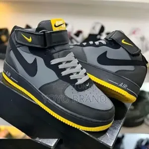 Nike Air Force 1 Mid Byellow Boots Fashion Shoes
