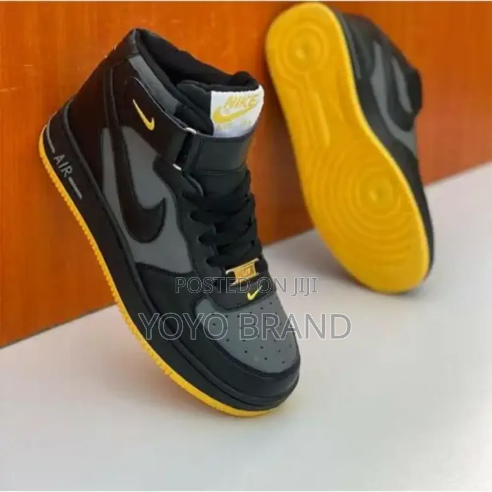 Nike Air Force 1 Mid Byellow Boots Fashion Shoes