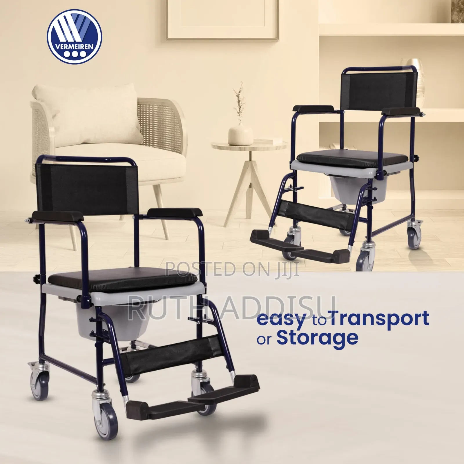 Commode With Popo Wheelchair Safe and Strong Commode Wheelchair ዊልቸር