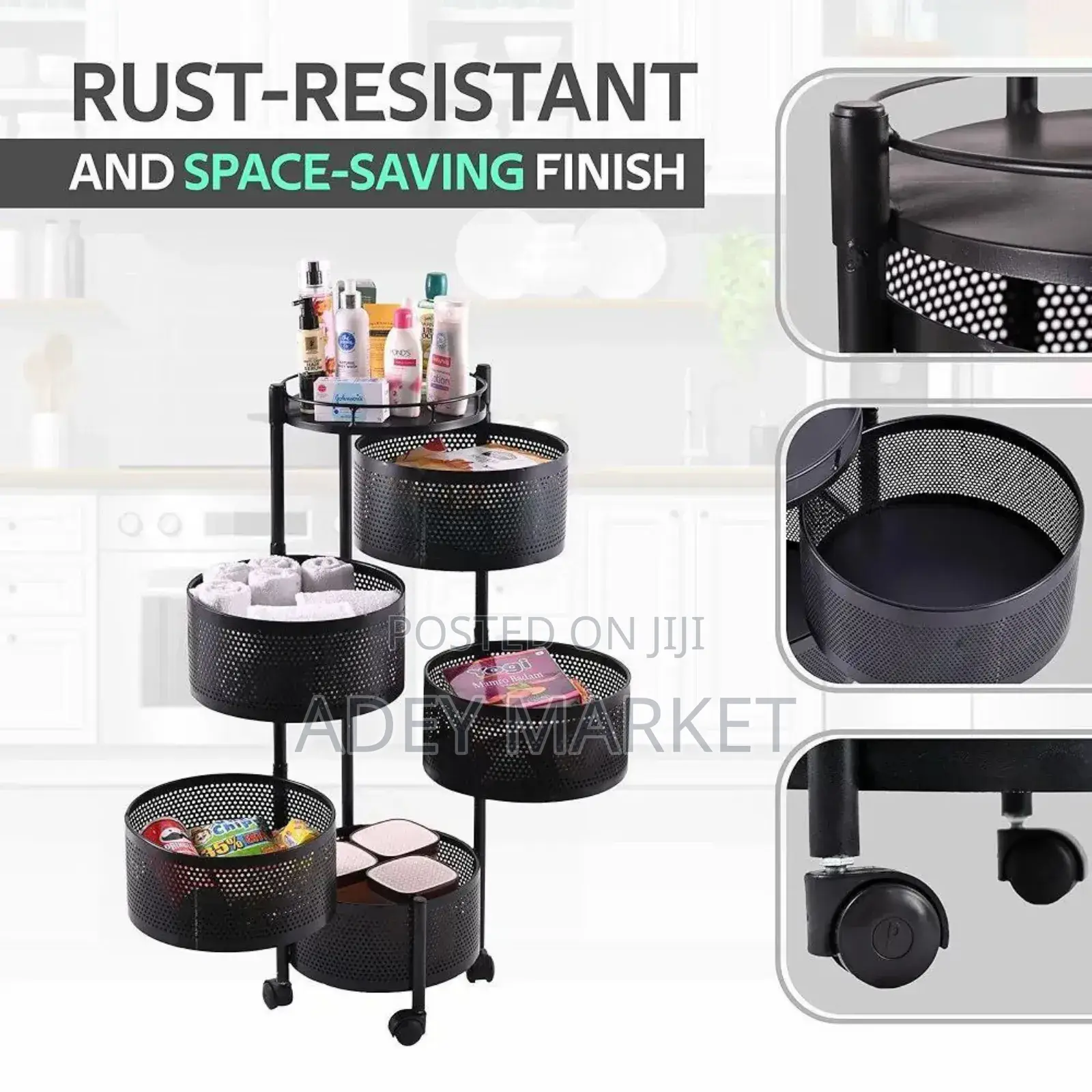5 Layer Moveable Kitchen Storage Rack.