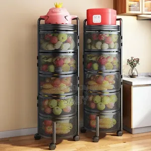 Moveable And Rotatable Kitchen Storage Rack