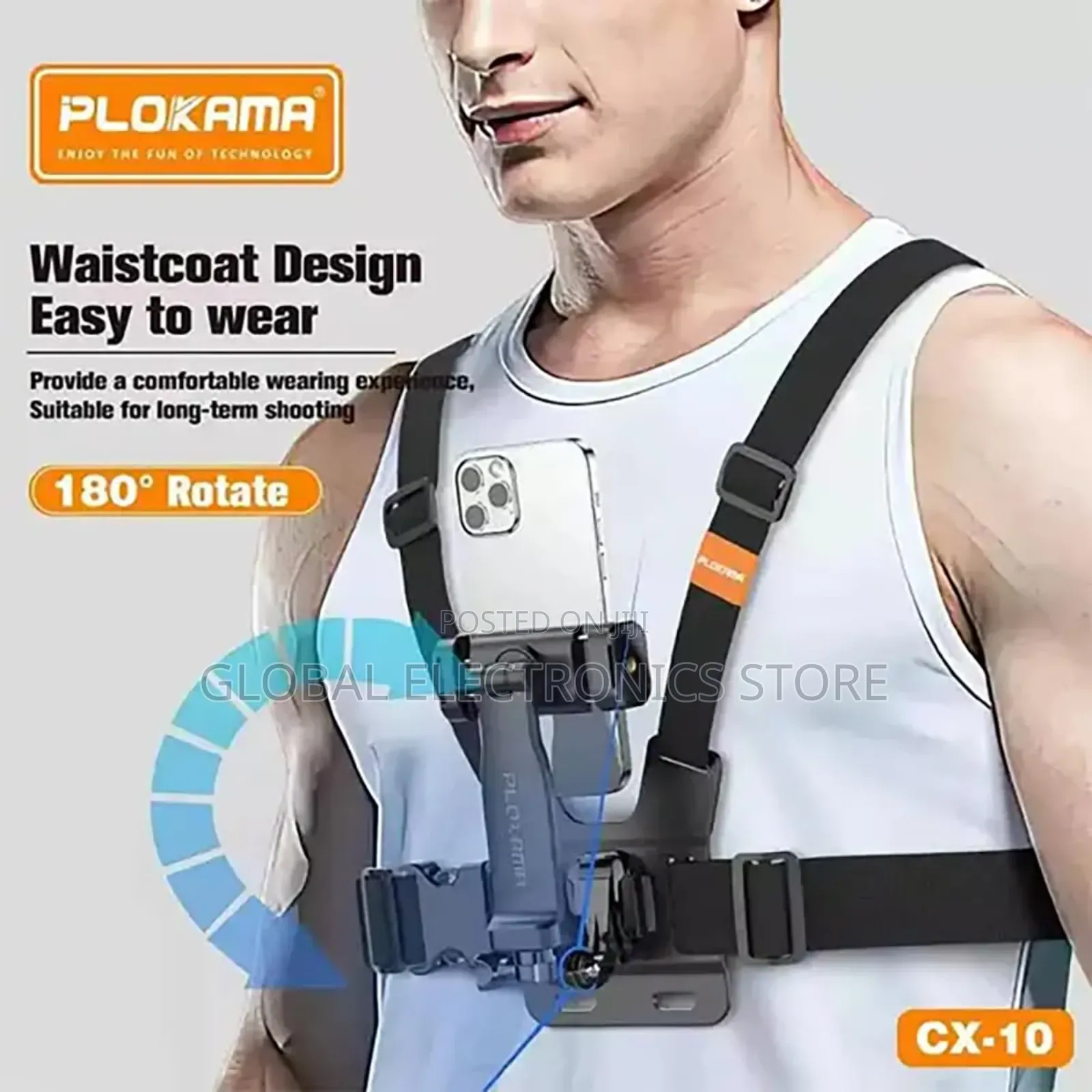 Plokama Cx10 Action Camera Phone Chest Mount