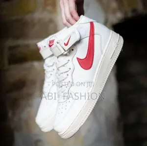 Nike Af1 High White-Red Shoes