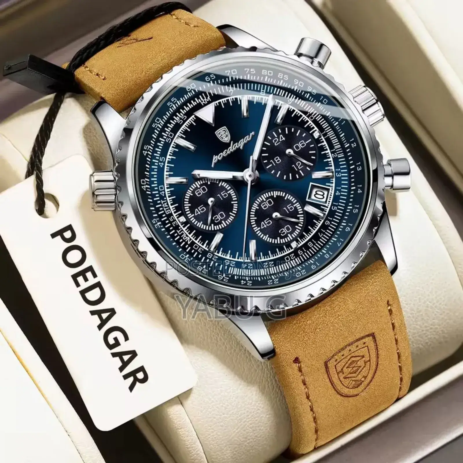 Poedagar Luxury for Man Waterproof Date Men Watch Sports Leather