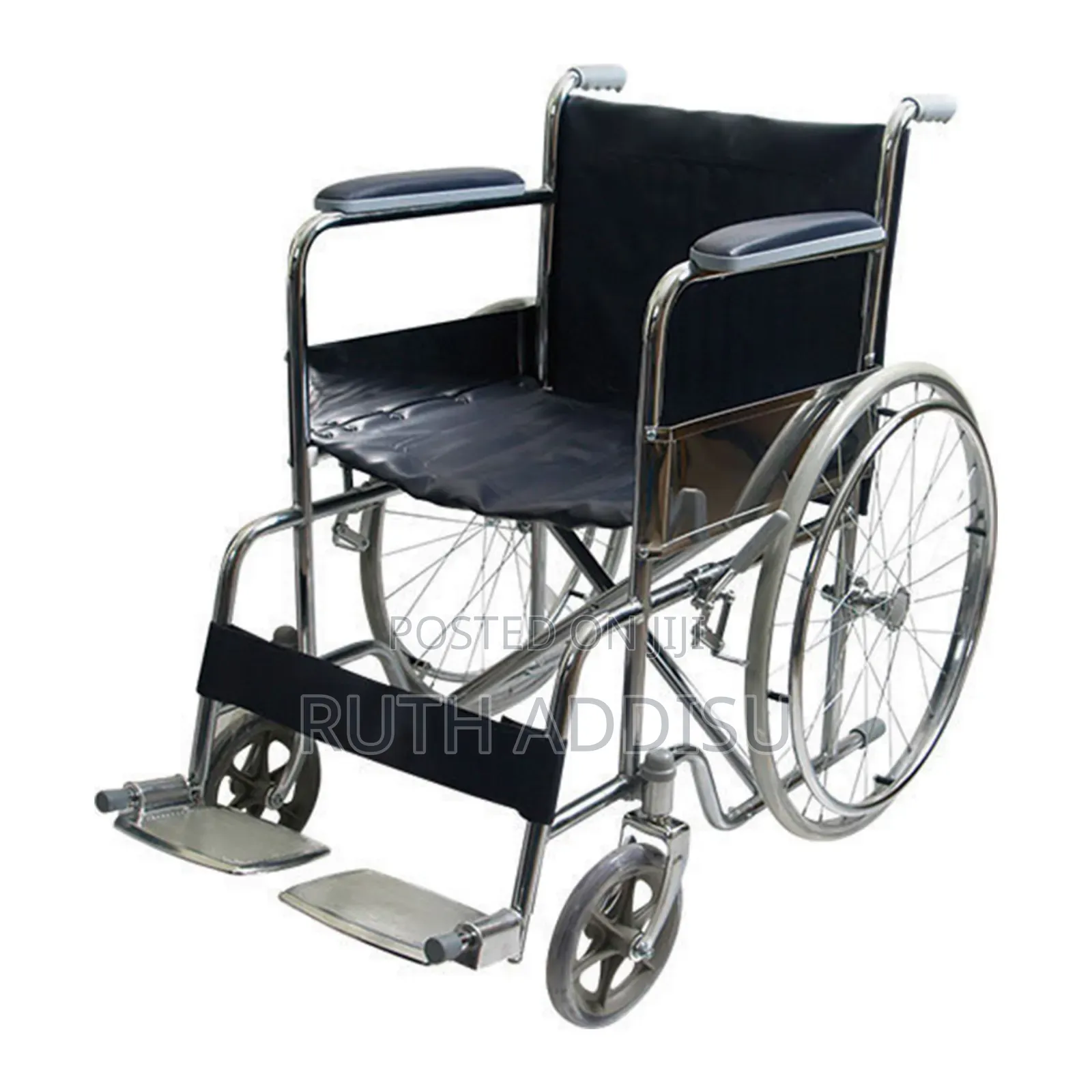 Wheelchair This Standard Manual Folding Wheelchair With A Steel Frame