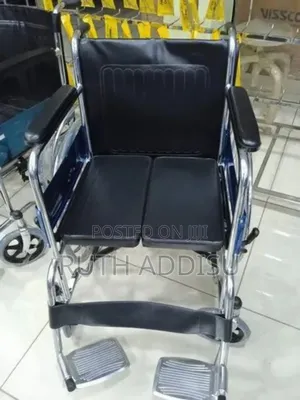 Foldable Wheelchair Manual Folding Wheelchair With Mild Steel Frame