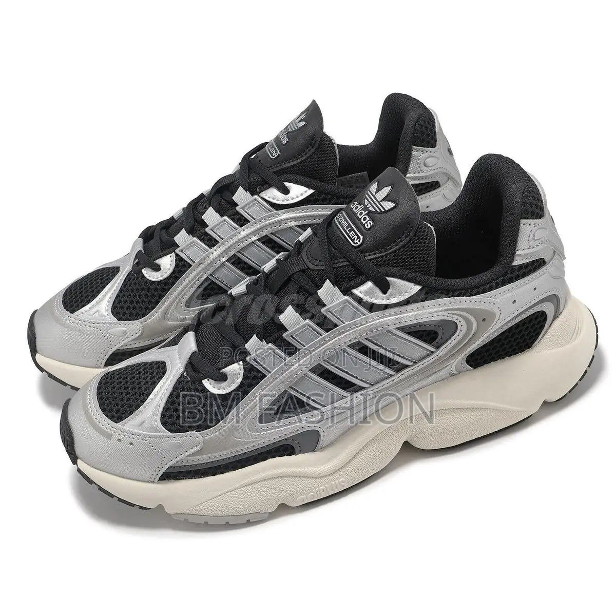 Adidas Women's 14 Ozmillen Mesh Retro 3 Black X Gray Sneakers Size 39