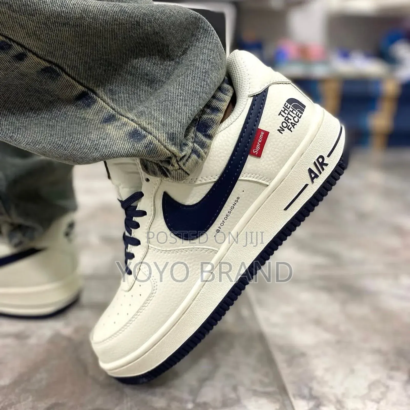 Nike Air Force 1 Supreme the North Face Blue Fashion Sneaker