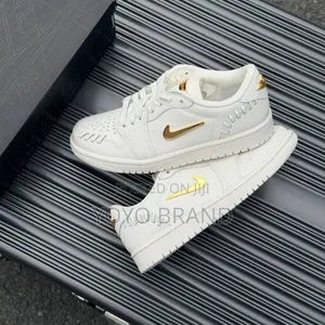 Air Jordan 1 Low Mm Sail Metalic Gold Fashion Shoes