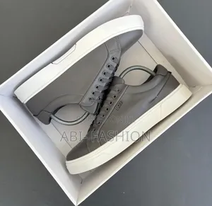 Boss Mens Flat Grey Leather Master Quality